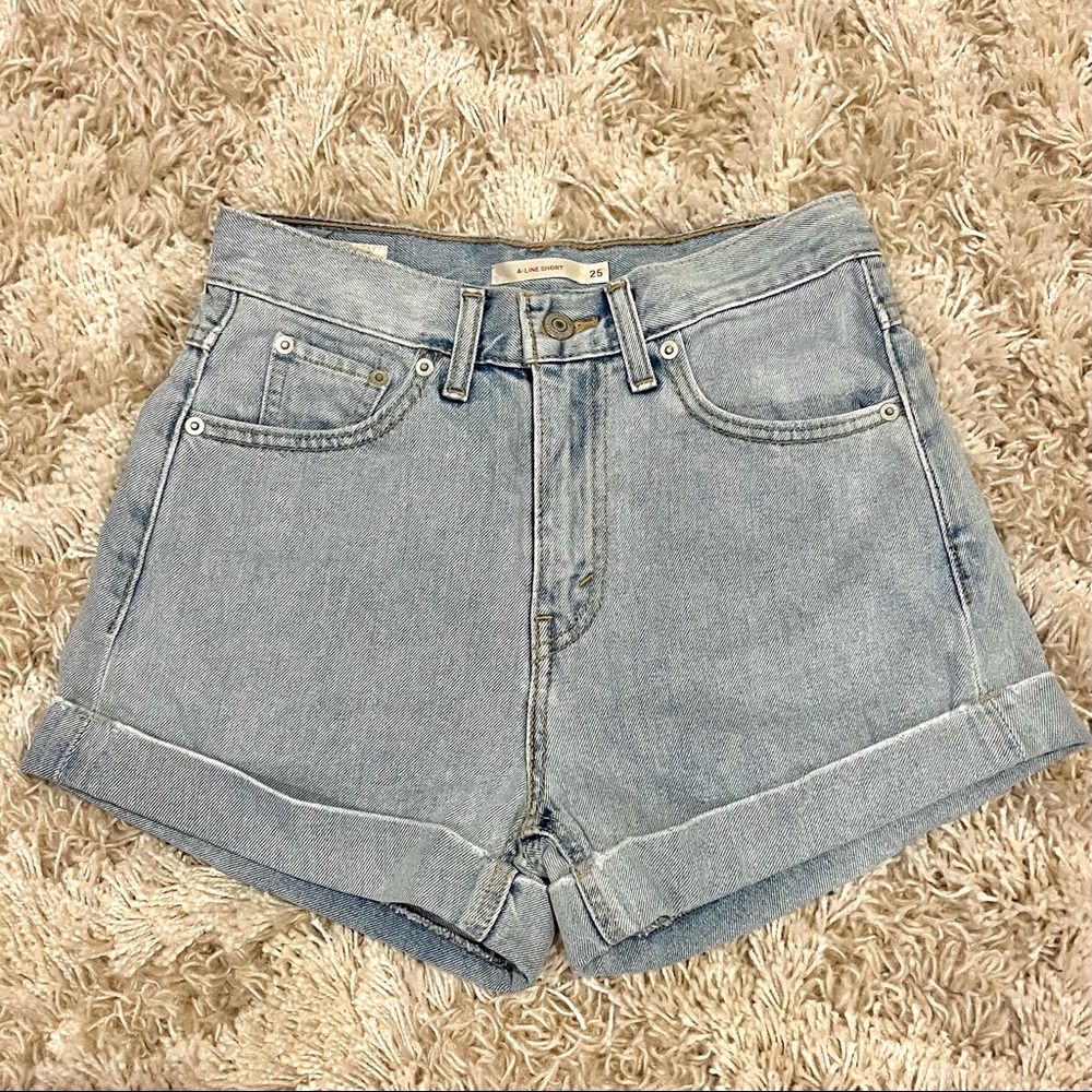 Levi’s A-Line Denim Shorts - Size 25 - Light Wash Jean Shorts
